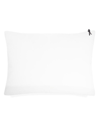 Coussin coton lavé blanc/moutarde 50x70