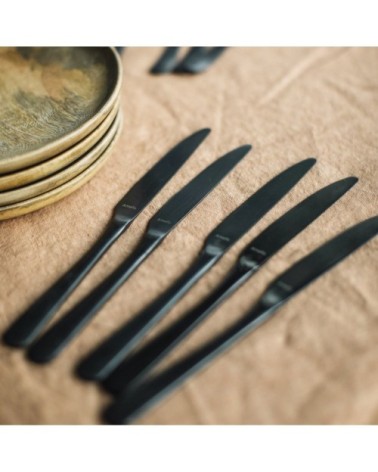 Couverts acier inoxydable noir lot de 24