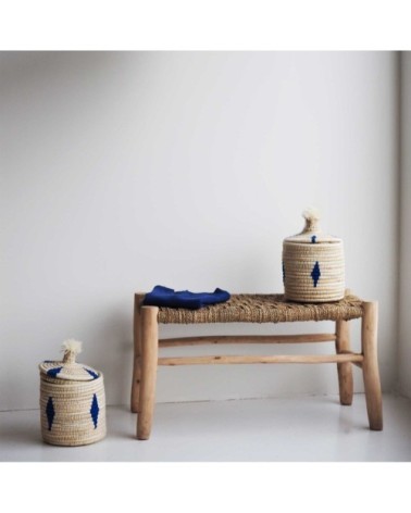 Grand banc marocain tressé en corde
