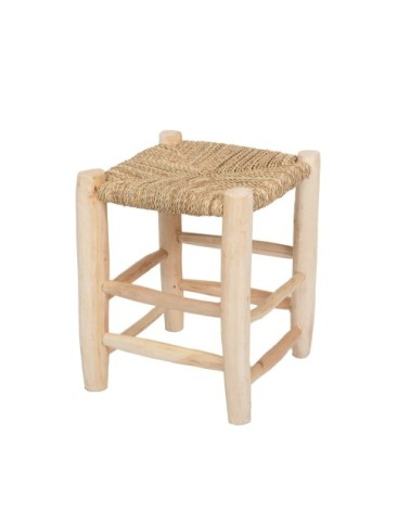 Tabouret marocain en corde et bois