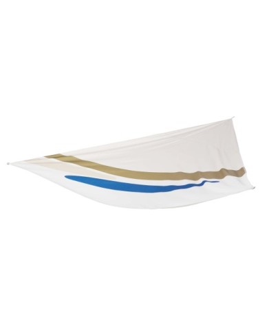 Voile d'ombrage motifs imprimés écrus, verts, bleus et beiges 3x3x4
