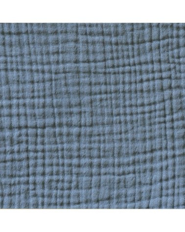 Housse de couette gaze de coton bleu orage 260X240 CM