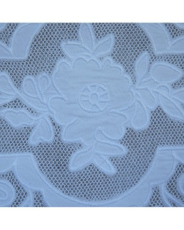 Store en lin blanc et broderies 60X120 CM