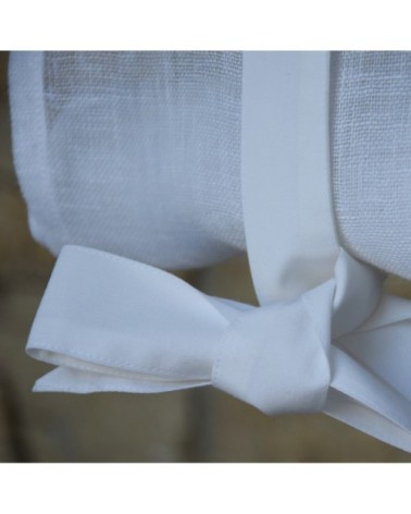 Store en lin blanc et broderies 60X120 CM