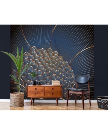 Papier peint panoramique en papier bleu nuit 288x270