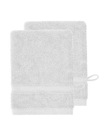 2 gants en coton bio Blanc 16x22 cm