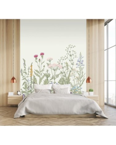 Papier peint panoramique en papier vert chèvrefeuille 192x270