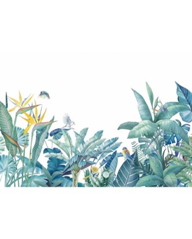 Papier peint panoramique en papier bleu lagon 384x270