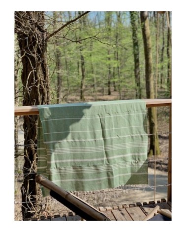 Fouta en chanvre Verte 100 x 180 cm