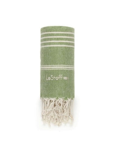 Fouta en chanvre Verte 100 x 180 cm