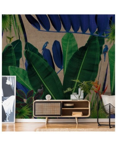 Papier peint panoramique en papier vert foncé 288x260