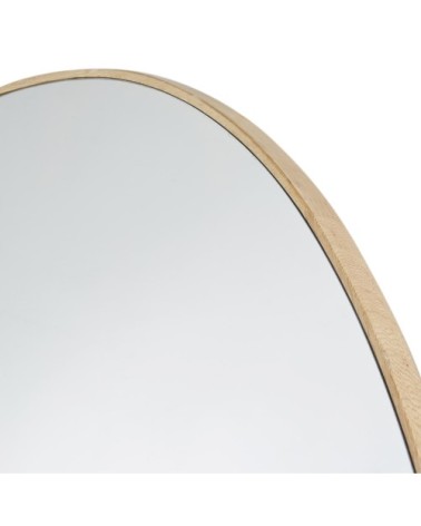Grand miroir organique en bois de chêne, 105x180 cm