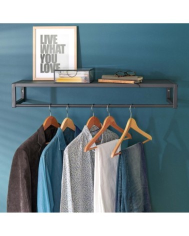 Penderie étagère murale métal L90 cm