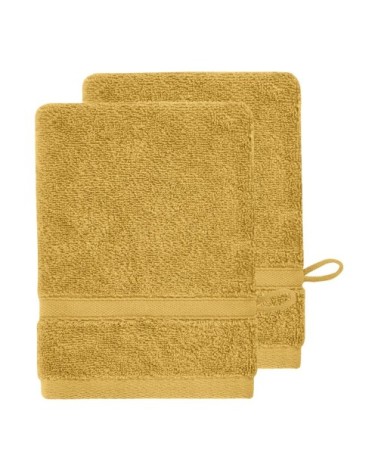 2 gants en coton bio Miel 16x22 cm
