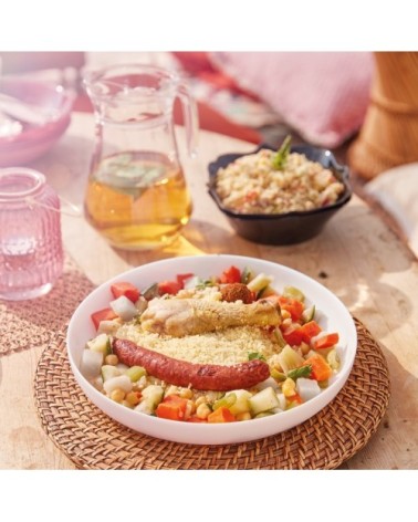 Grande assiette blanche couscous D25cm