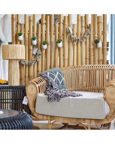 Lampe à poser en raphia