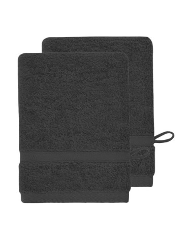 2 gants en coton bio Carbone 16x22 cm