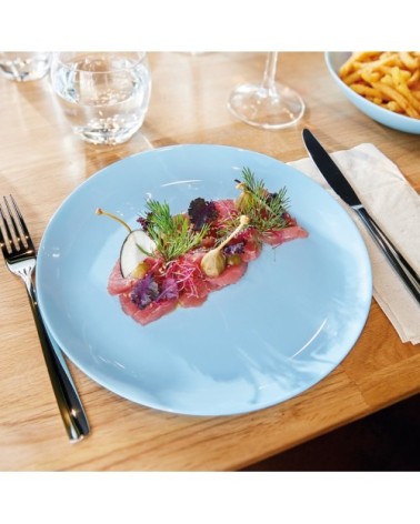 Assiette plate en opale bleu D27cm