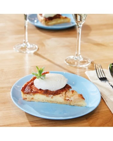 Assiette à dessert en opale bleu D19cm