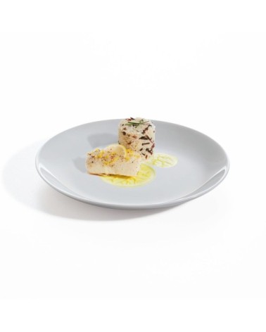 Assiette à dessert en opale gris D19cm