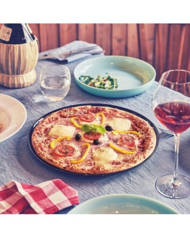 Assiette à pizza noire D32cm