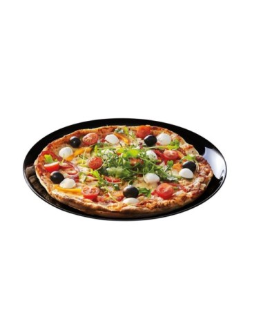 Assiette à pizza noire D32cm