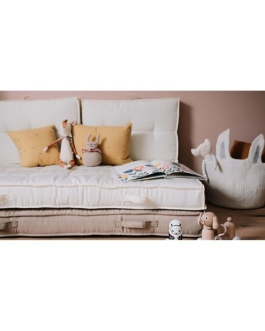 Coussin dossier matelassé polyester écru 60x40