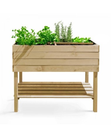 Potager en bois rectangulaire sur pied