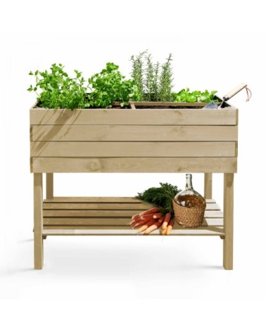 Potager en bois rectangulaire sur pied