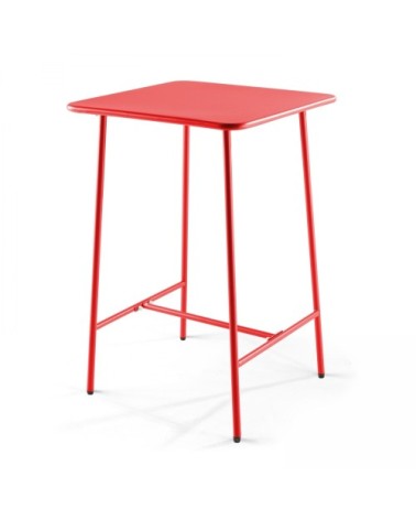 Ensemble tnsemble table de bar et 2 chaises hautes en métal orange