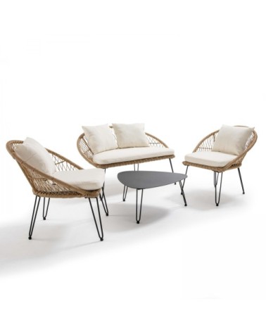 Salon détente en résine tressée 4 places