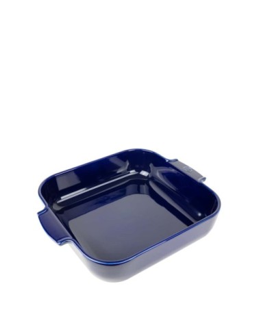 Plat à four carré en céramique bleu profond 36x36cm