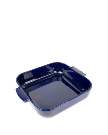 Plat à four carré en céramique bleu profond 36x36cm