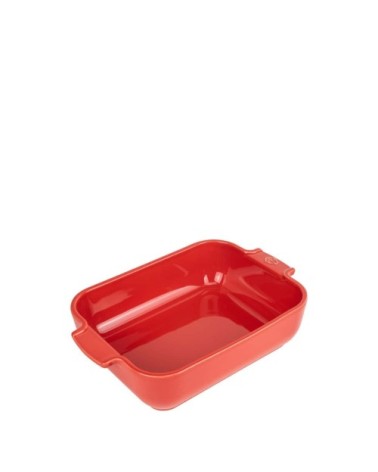 Plat four céramique rectangle rouge 25cm
