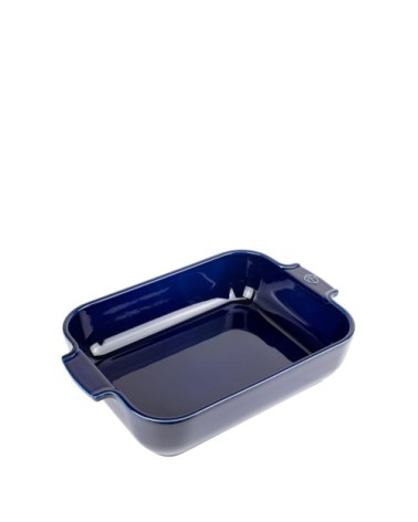 Plat four céramique rectangle bleu profond 32cm