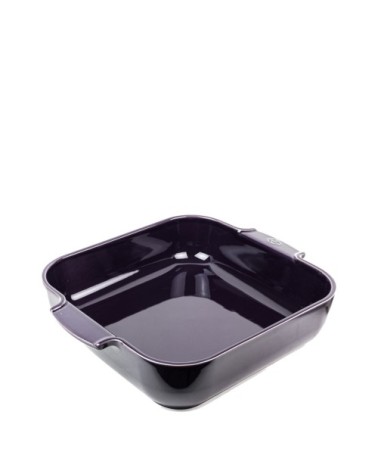 Plat à four carré en céramique aubergine 36x36cm