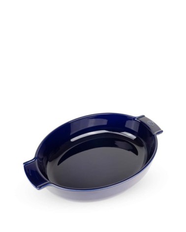 Plat four céramique ovale bleu profond 40cm
