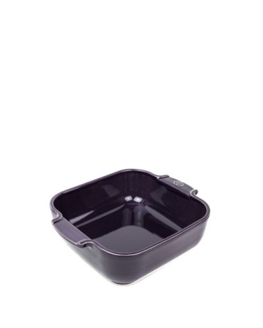 Plat à four carré en céramique aubergine 21x21cm