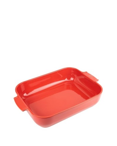 Plat four céramique rectangle rouge 40cm