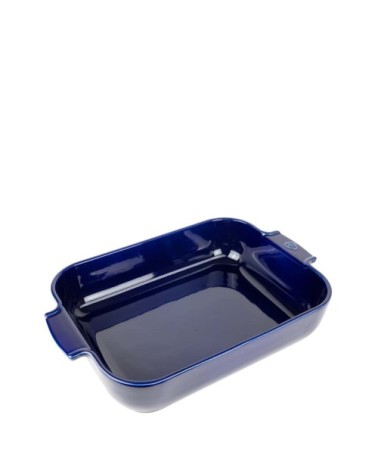 Plat four céramique rectangle bleu profond 40cm