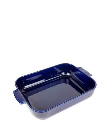 Plat four céramique rectangle bleu profond 40cm