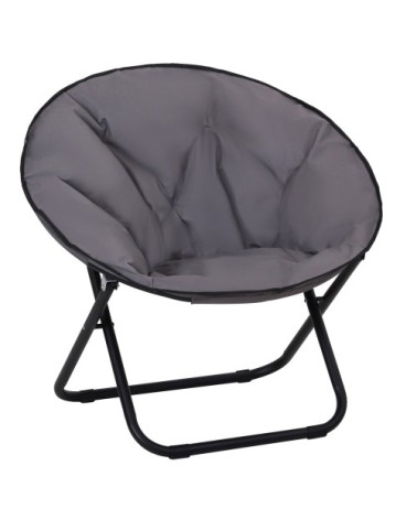 Loveuse fauteuil lune rond de jardin pliable gris