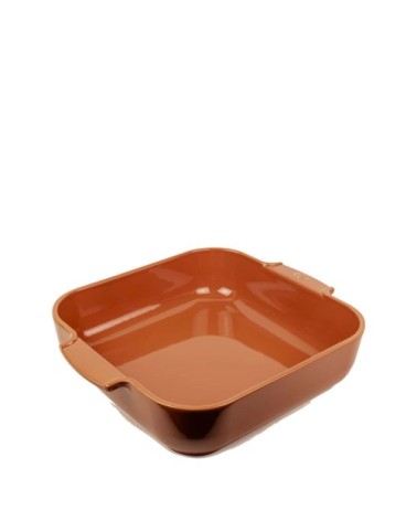 Plat à four carré en céramique terracotta 36x36cm