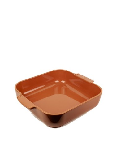 Plat à four carré en céramique terracotta 36x36cm