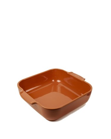 Plat à four carré en céramique terracotta 28x28cm