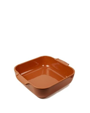Plat à four carré en céramique terracotta 28x28cm