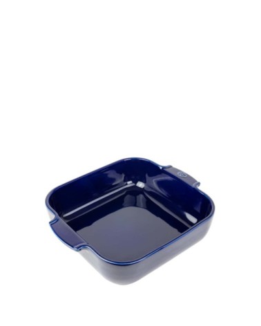 Plat à four carré en céramique bleu profond 28x28cm