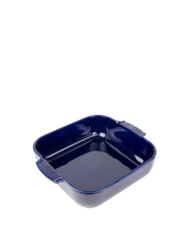 Plat à four carré en céramique bleu profond 28x28cm