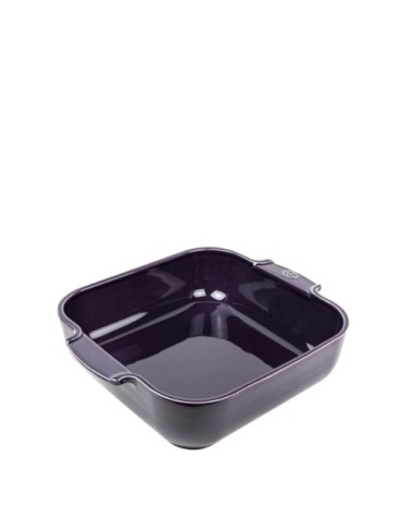 Plat à four carré en céramique aubergine 28x28cm