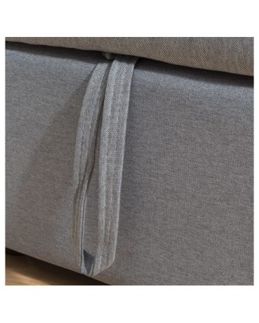 Canapé d'angle convertible 3 places en tissu gris